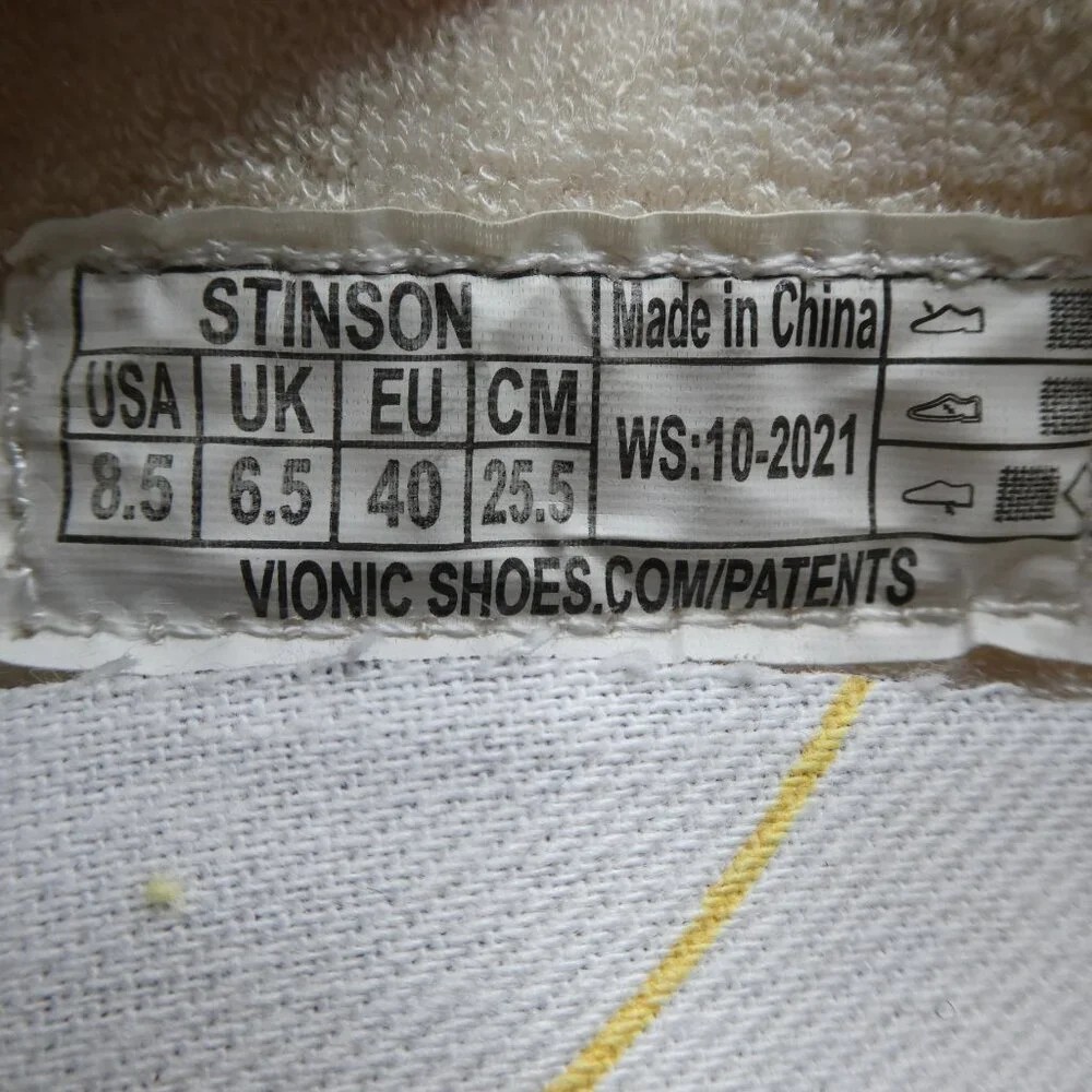 Vionic‎ Beach Stinson Yellow Canvas Lightweight Sneakers Womens 8.5